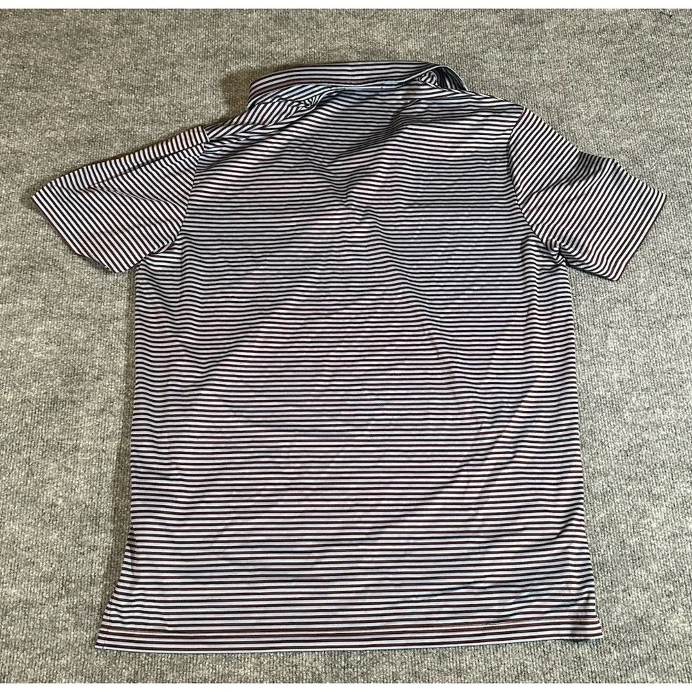 RLX Ralph Lauren Men's Large Blue Red Striped Performance Polo Shirt Golf